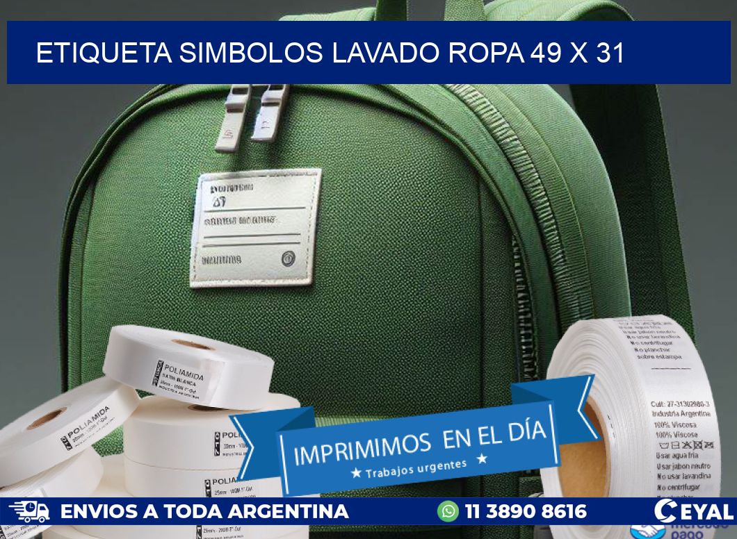 ETIQUETA SIMBOLOS LAVADO ROPA 49 x 31