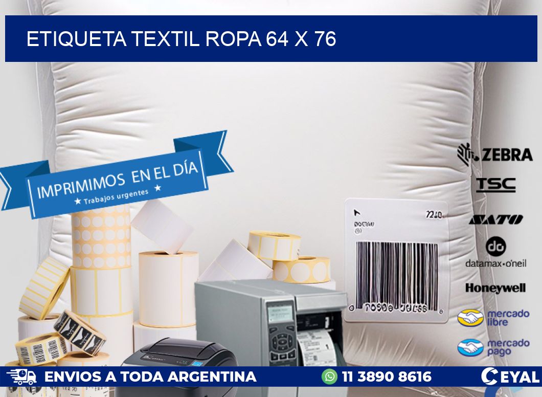 ETIQUETA TEXTIL ROPA 64 x 76