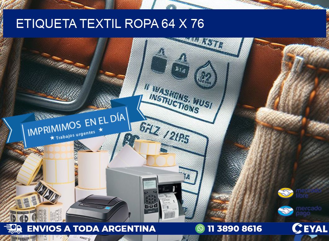 ETIQUETA TEXTIL ROPA 64 x 76