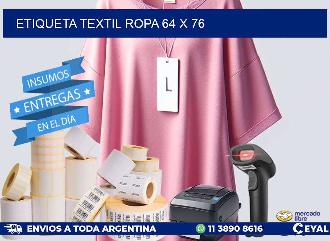 ETIQUETA TEXTIL ROPA 64 x 76
