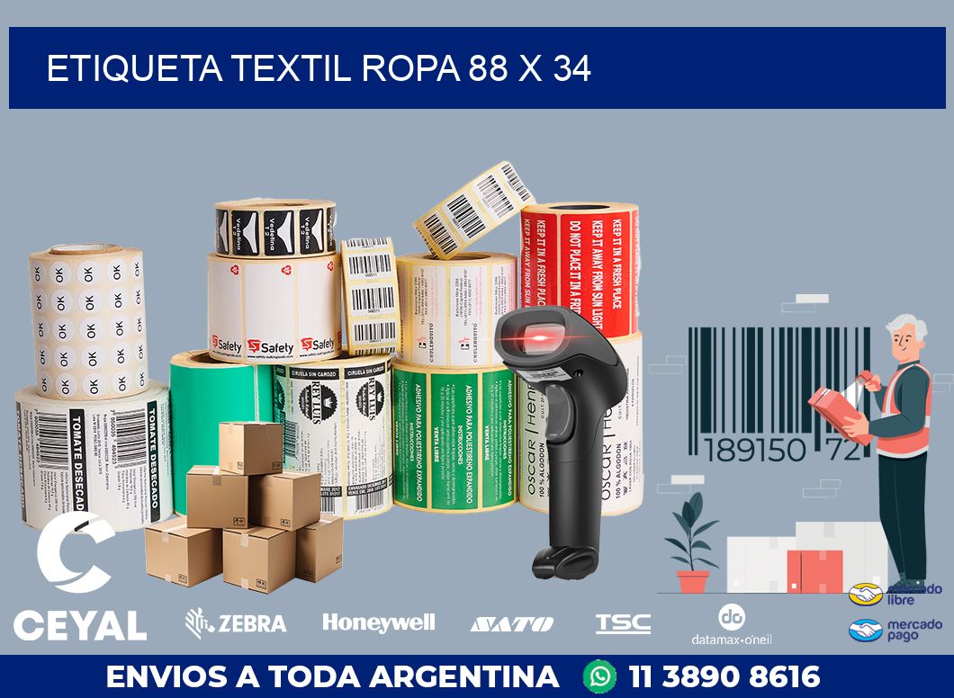 ETIQUETA TEXTIL ROPA 88 x 34