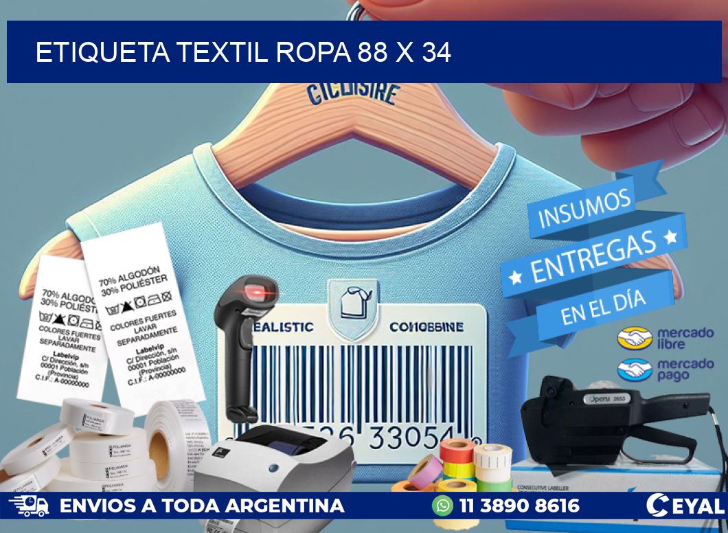 ETIQUETA TEXTIL ROPA 88 x 34