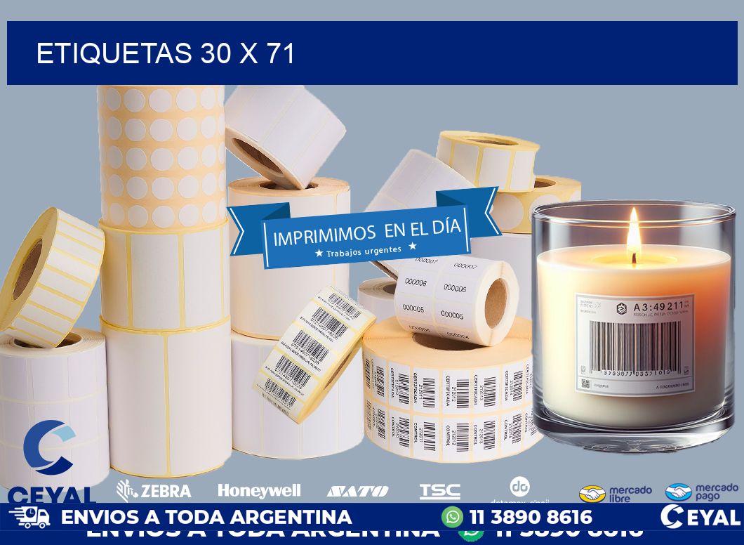 ETIQUETAS 30 x 71