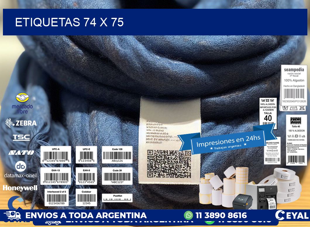 ETIQUETAS 74 x 75