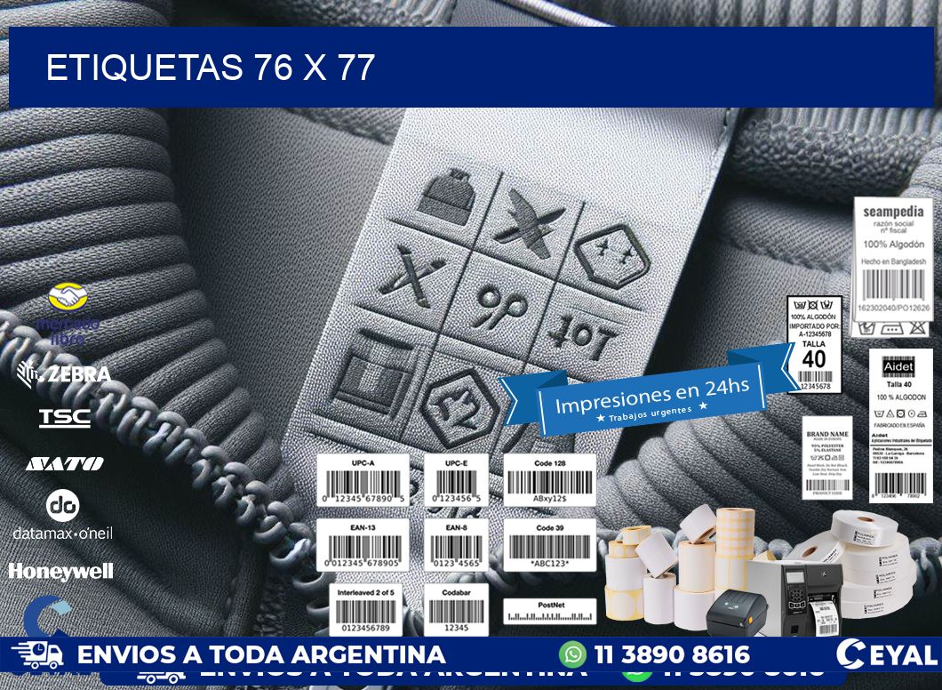 ETIQUETAS 76 x 77