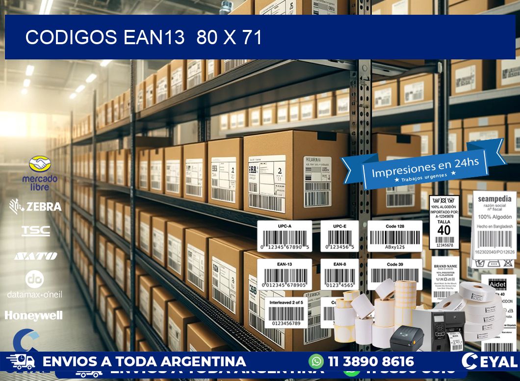 CODIGOS EAN13  80 x 71