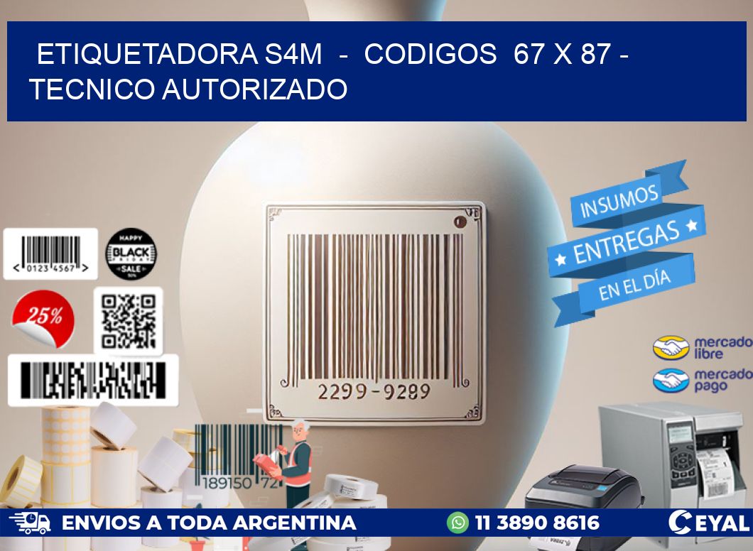 ETIQUETADORA S4M  -  CODIGOS  67 x 87 - TECNICO AUTORIZADO