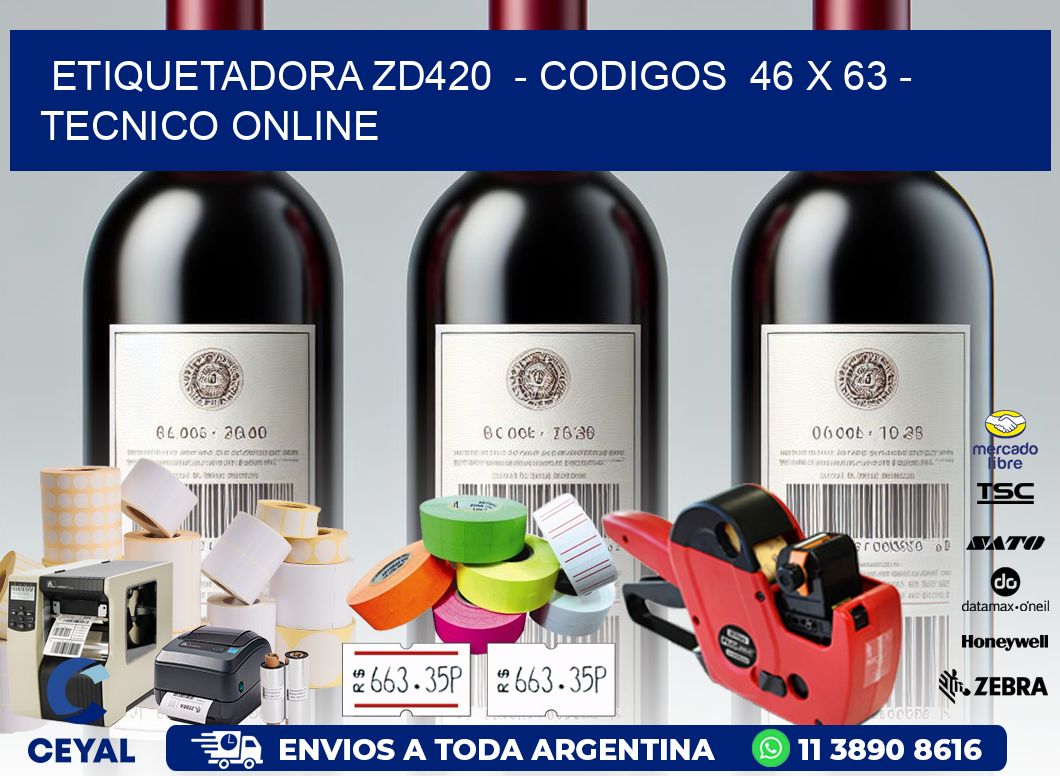 ETIQUETADORA ZD420  - CODIGOS  46 x 63 - TECNICO ONLINE