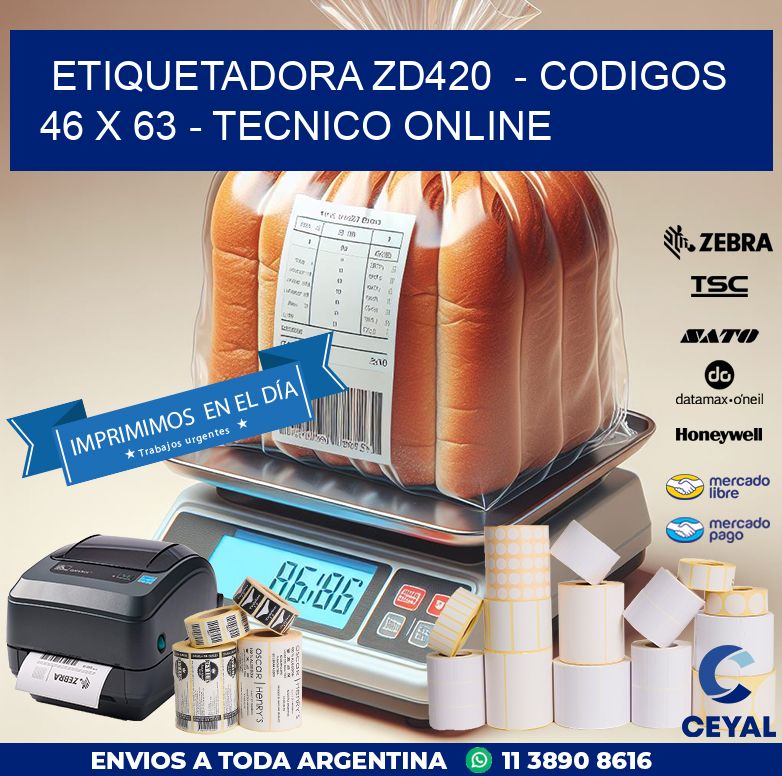 ETIQUETADORA ZD420  – CODIGOS  46 x 63 – TECNICO ONLINE