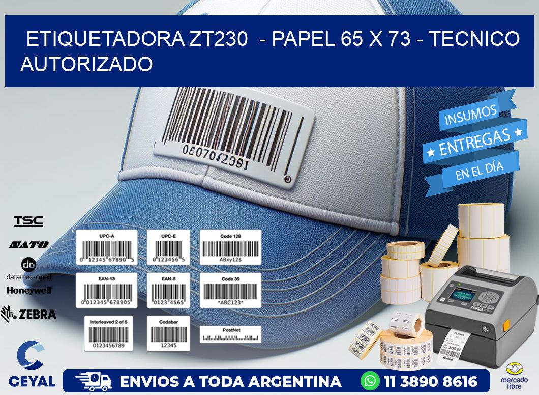 ETIQUETADORA ZT230  - PAPEL 65 x 73 - TECNICO AUTORIZADO