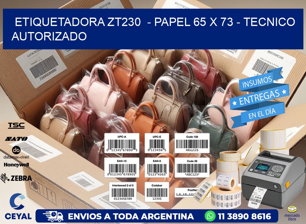 ETIQUETADORA ZT230  - PAPEL 65 x 73 - TECNICO AUTORIZADO