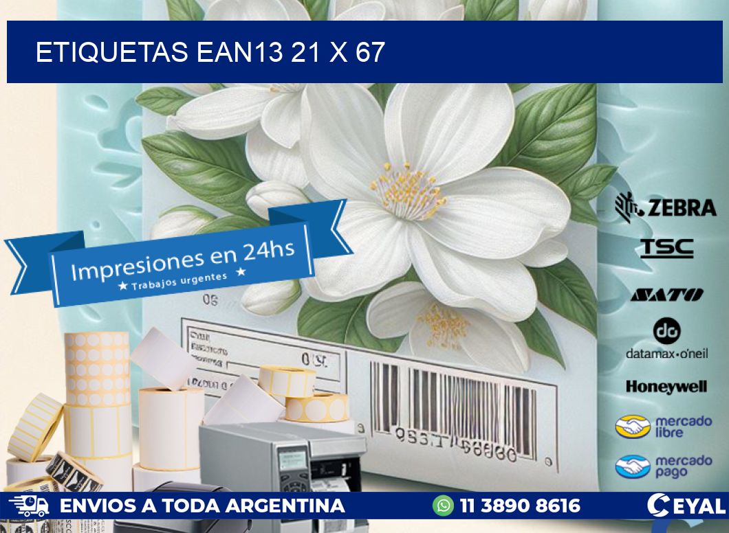 ETIQUETAS EAN13 21 x 67
