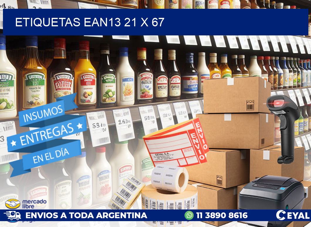 ETIQUETAS EAN13 21 x 67