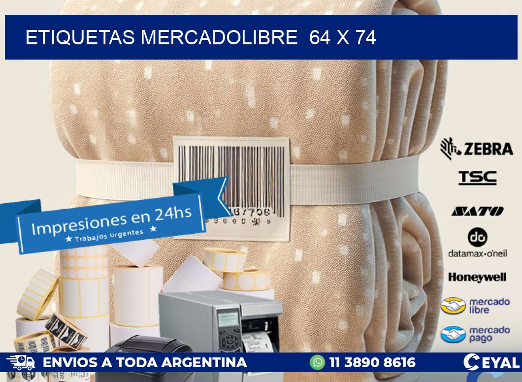 ETIQUETAS MERCADOLIBRE  64 x 74
