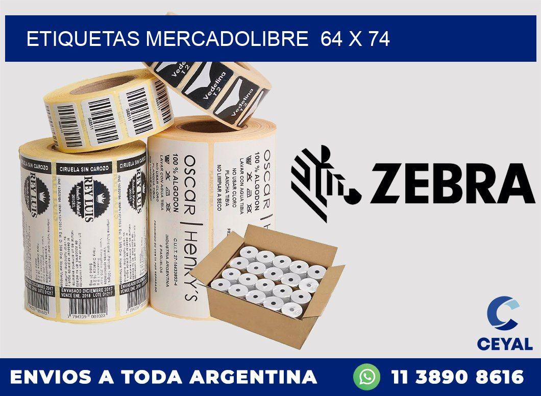 ETIQUETAS MERCADOLIBRE  64 x 74
