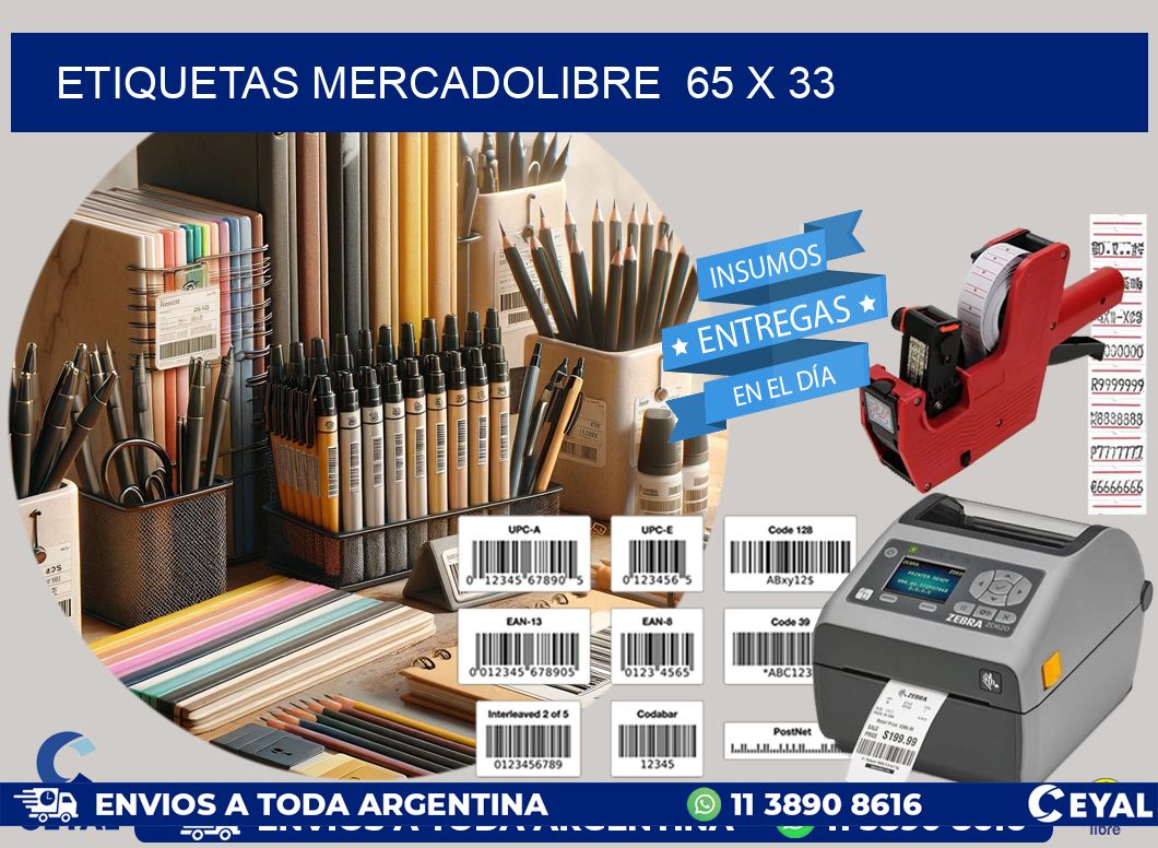 ETIQUETAS MERCADOLIBRE  65 x 33
