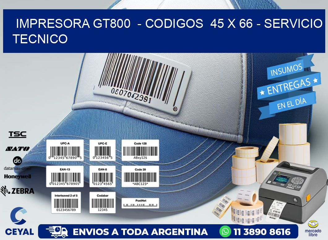 IMPRESORA GT800  - CODIGOS  45 x 66 - SERVICIO TECNICO