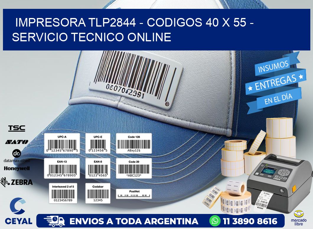 IMPRESORA TLP2844 - CODIGOS 40 x 55 - SERVICIO TECNICO ONLINE