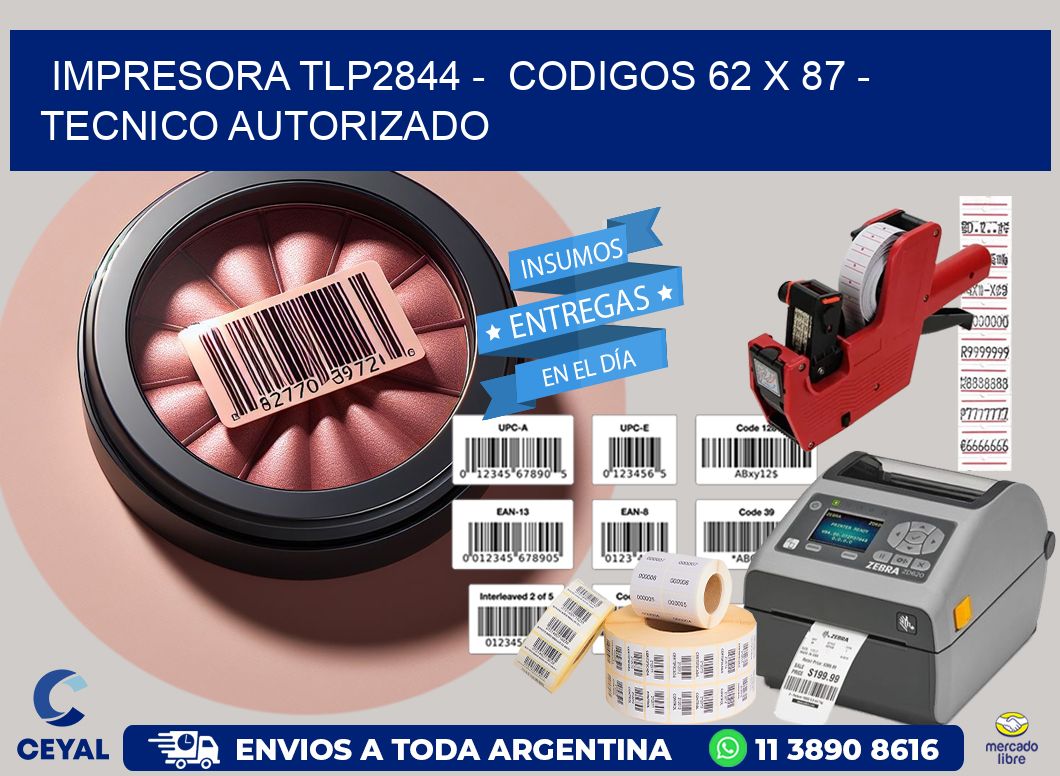 IMPRESORA TLP2844 -  CODIGOS 62 x 87 - TECNICO AUTORIZADO