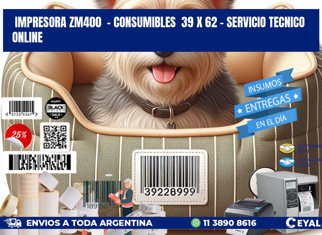 IMPRESORA ZM400  - CONSUMIBLES  39 x 62 - SERVICIO TECNICO ONLINE