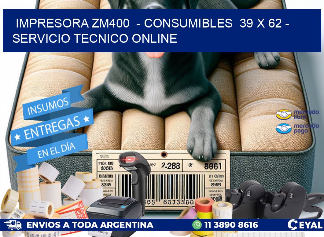 IMPRESORA ZM400  - CONSUMIBLES  39 x 62 - SERVICIO TECNICO ONLINE