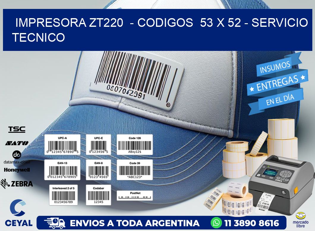 IMPRESORA ZT220  - CODIGOS  53 x 52 - SERVICIO TECNICO