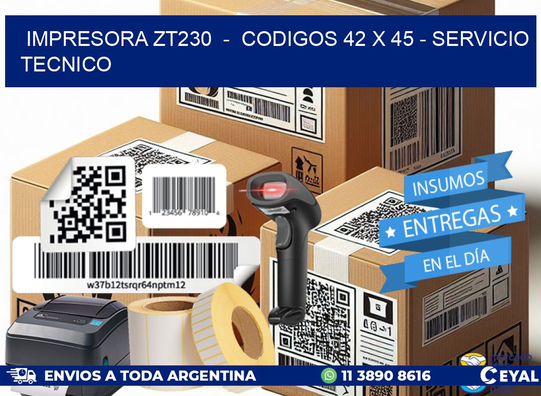 IMPRESORA ZT230  -  CODIGOS 42 x 45 - SERVICIO TECNICO