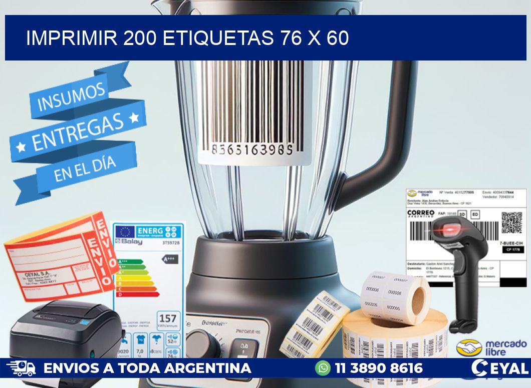 IMPRIMIR 200 ETIQUETAS 76 x 60