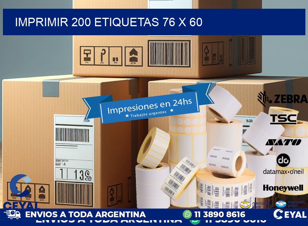 IMPRIMIR 200 ETIQUETAS 76 x 60
