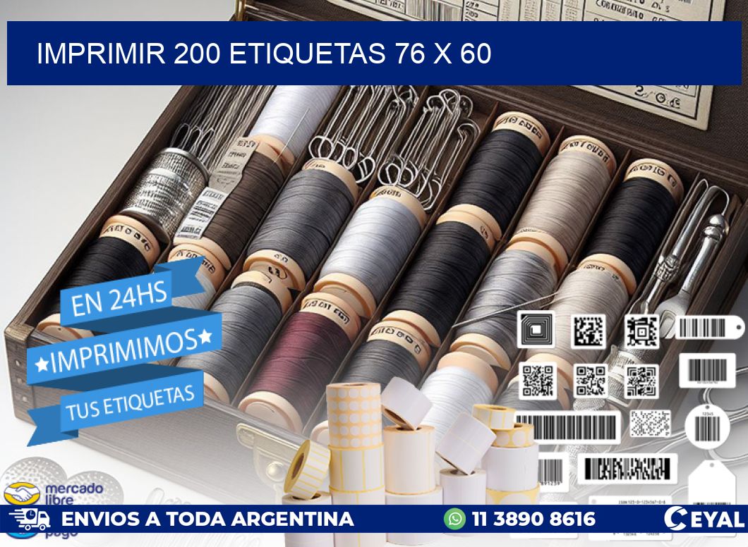 IMPRIMIR 200 ETIQUETAS 76 x 60
