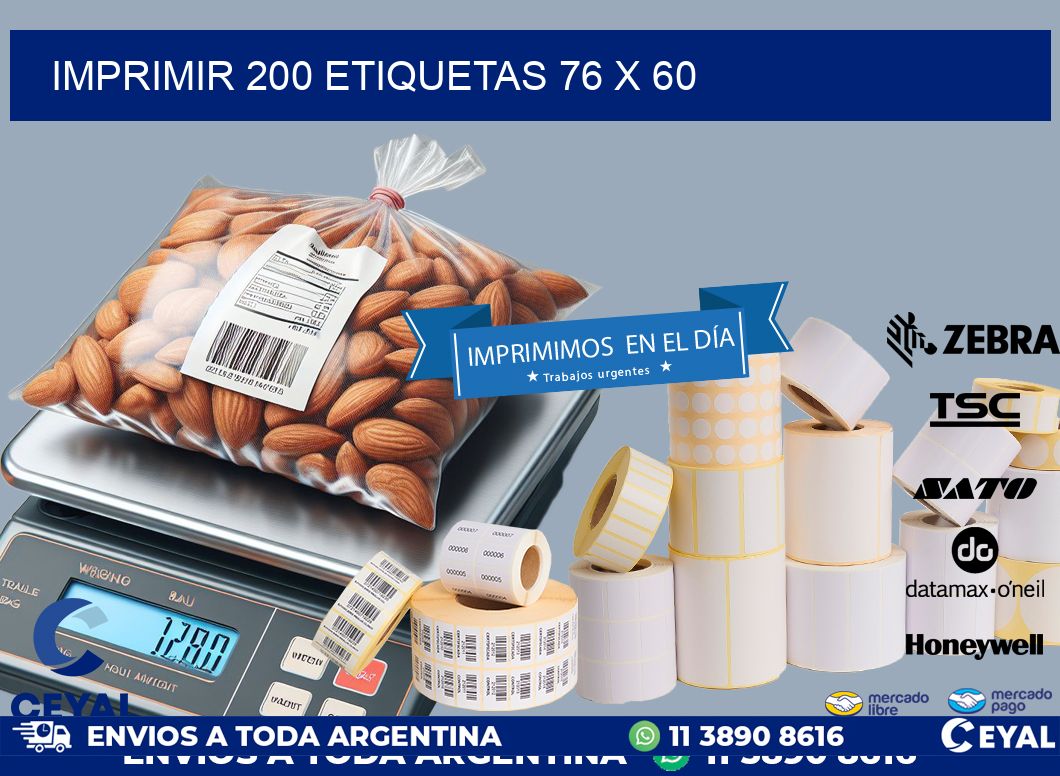 IMPRIMIR 200 ETIQUETAS 76 x 60