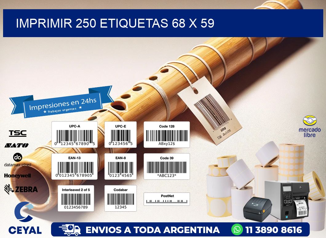 IMPRIMIR 250 ETIQUETAS 68 x 59