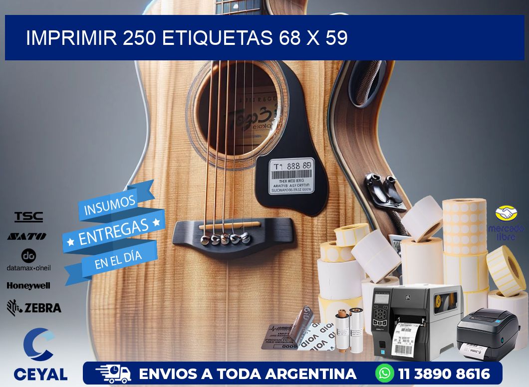 IMPRIMIR 250 ETIQUETAS 68 x 59