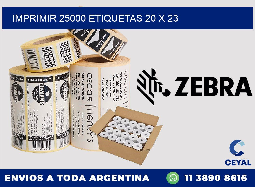 IMPRIMIR 25000 ETIQUETAS 20 x 23
