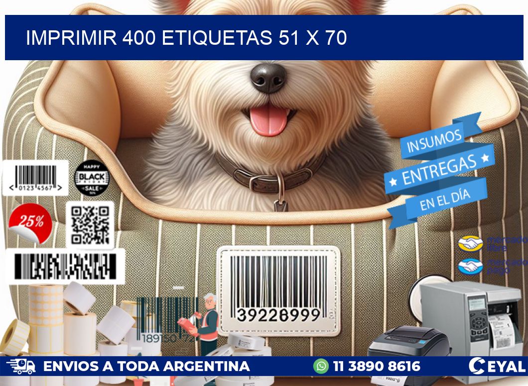 IMPRIMIR 400 ETIQUETAS 51 x 70