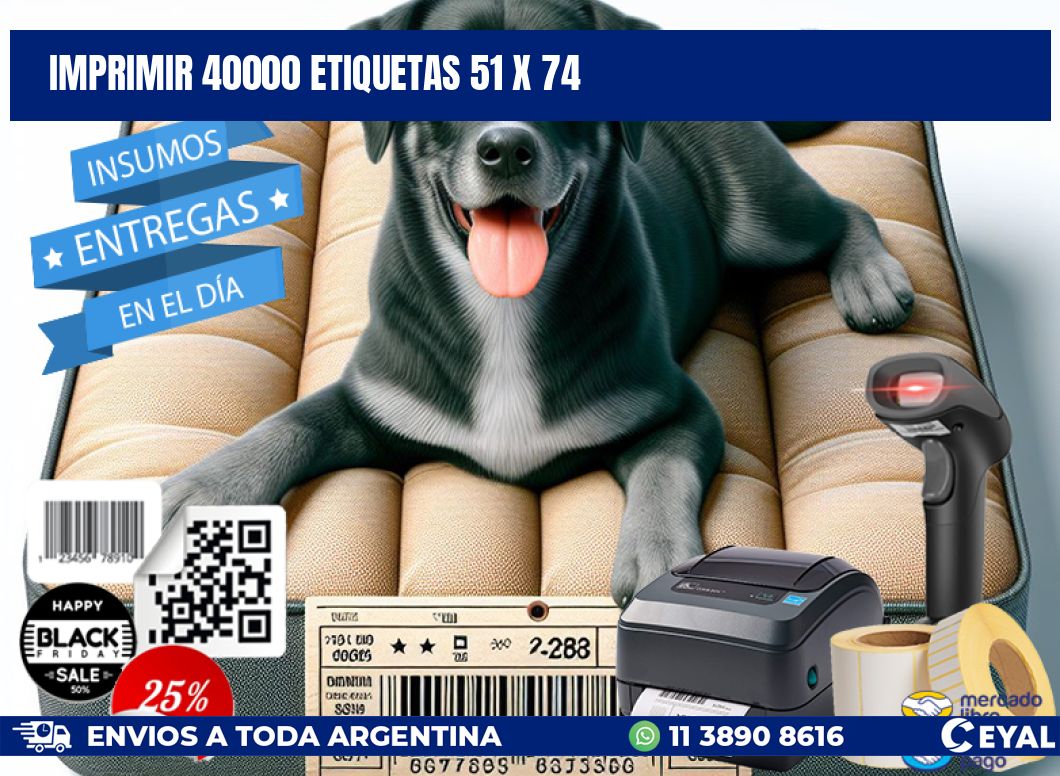 IMPRIMIR 40000 ETIQUETAS 51 x 74