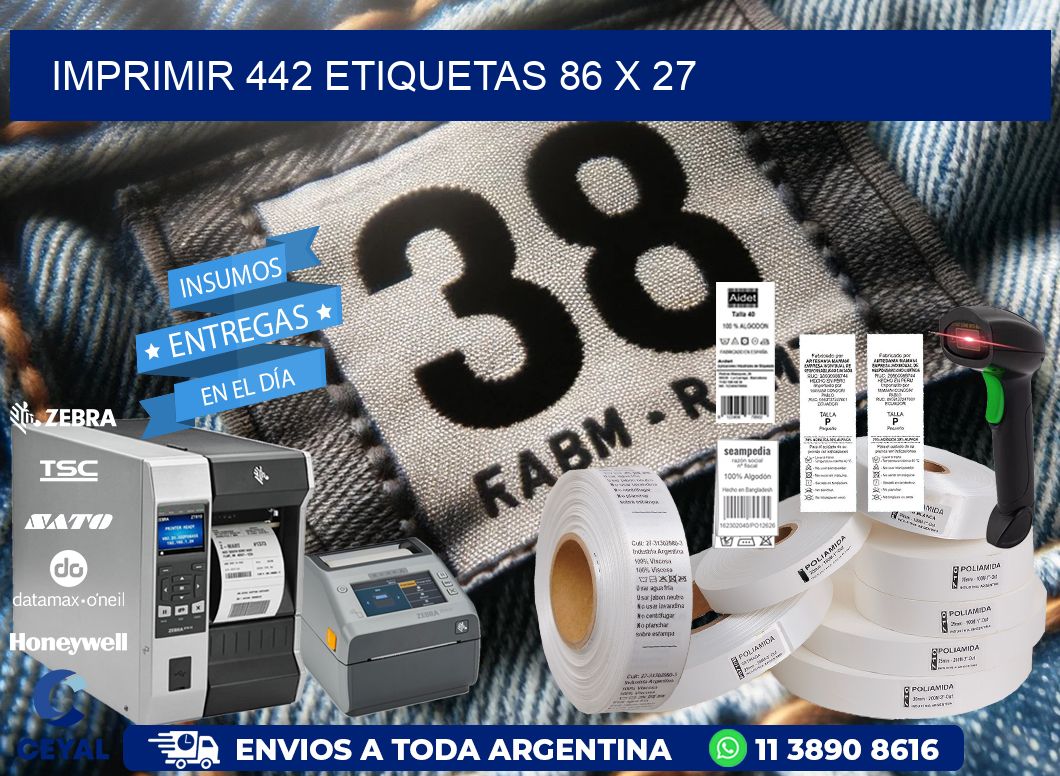 IMPRIMIR 442 ETIQUETAS 86 x 27