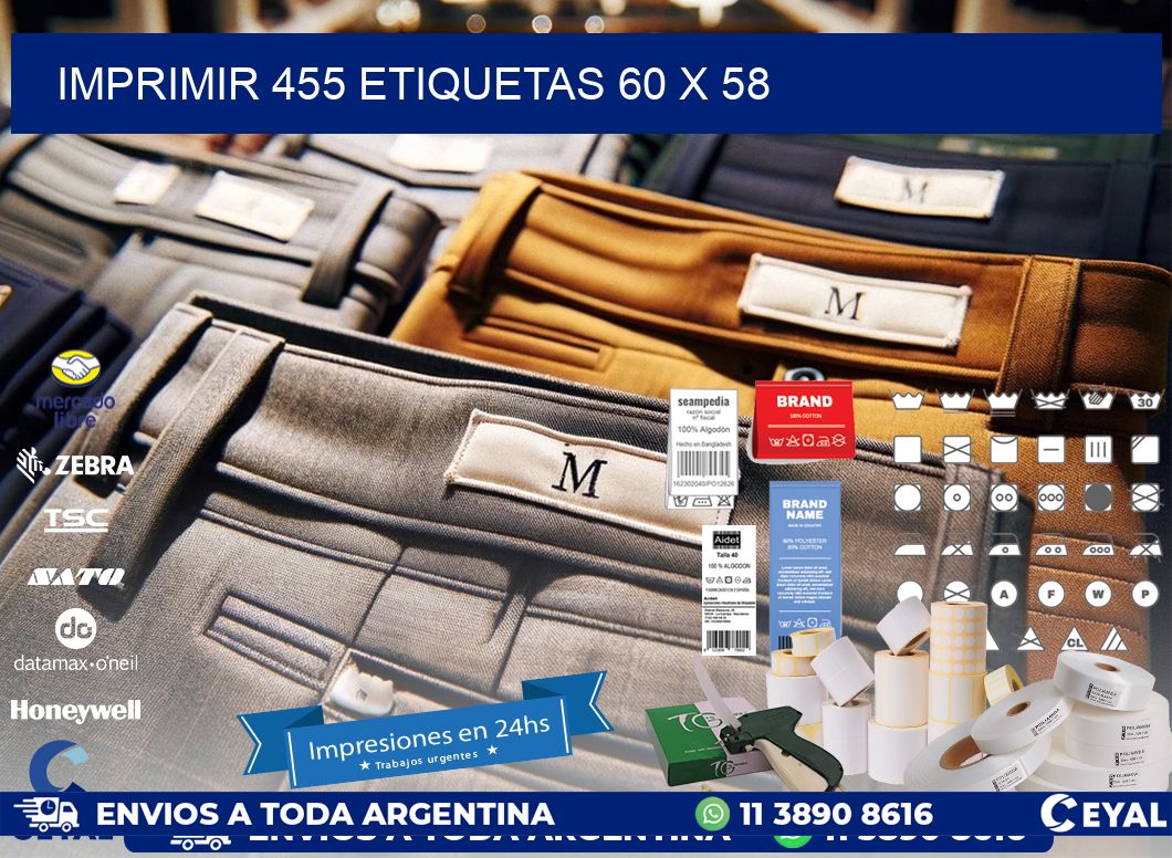 IMPRIMIR 455 ETIQUETAS 60 x 58