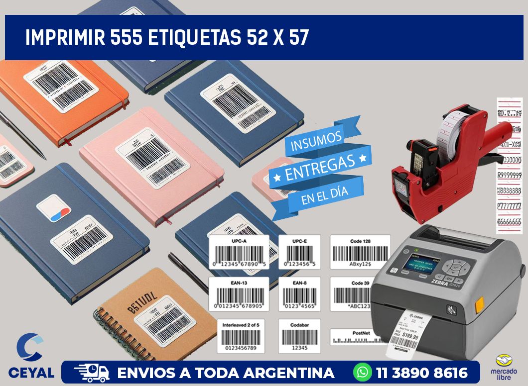 IMPRIMIR 555 ETIQUETAS 52 x 57