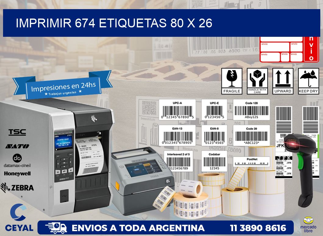 IMPRIMIR 674 ETIQUETAS 80 x 26
