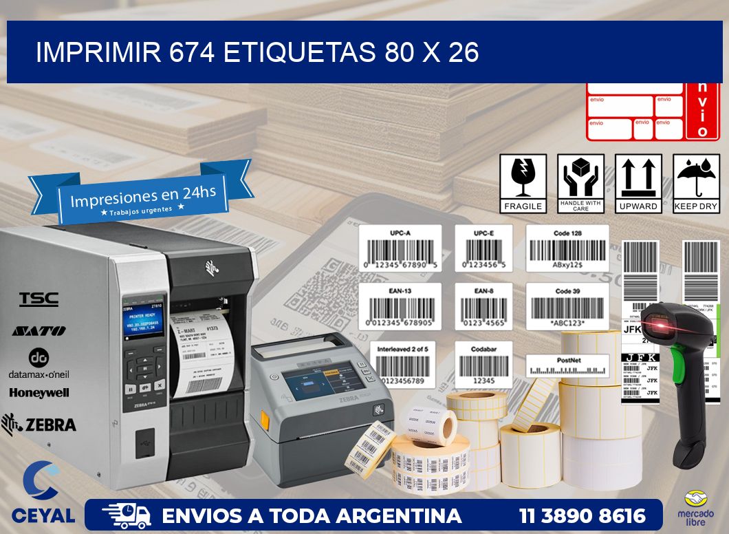 IMPRIMIR 674 ETIQUETAS 80 x 26