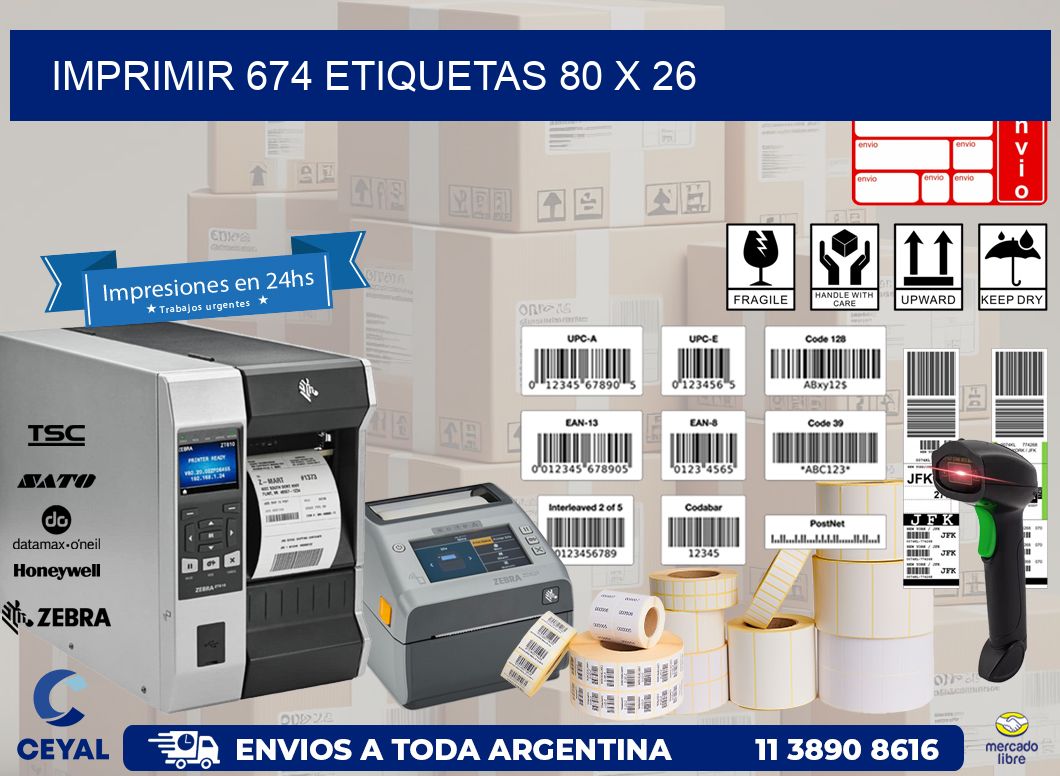 IMPRIMIR 674 ETIQUETAS 80 x 26