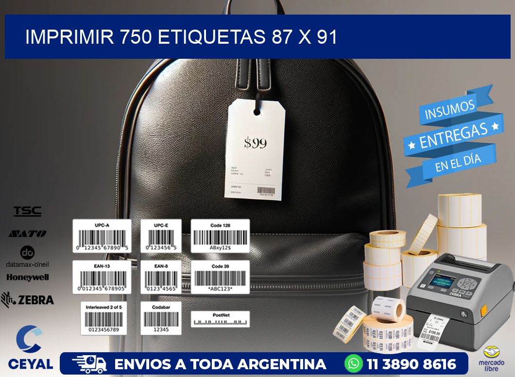 IMPRIMIR 750 ETIQUETAS 87 x 91