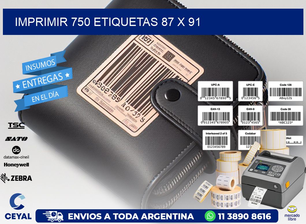 IMPRIMIR 750 ETIQUETAS 87 x 91