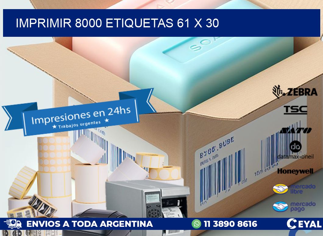 IMPRIMIR 8000 ETIQUETAS 61 x 30