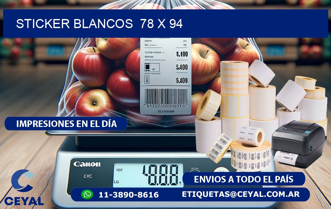 STICKER BLANCOS  78 x 94