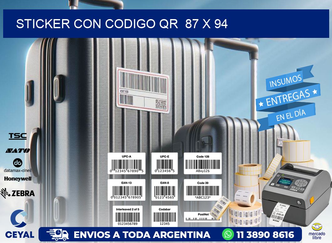 STICKER CON CODIGO QR  87 x 94