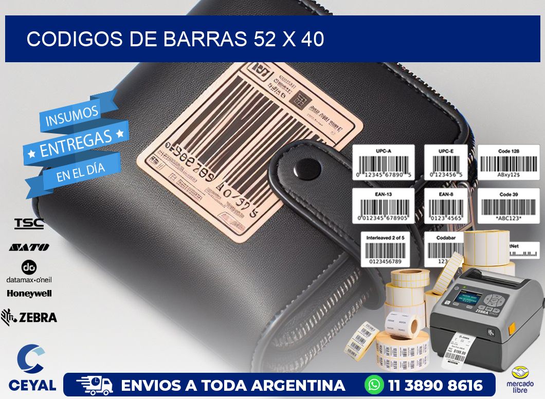 codigos de barras 52 x 40