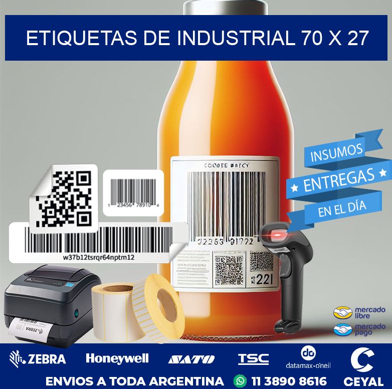 etiquetas de industrial 70 x 27