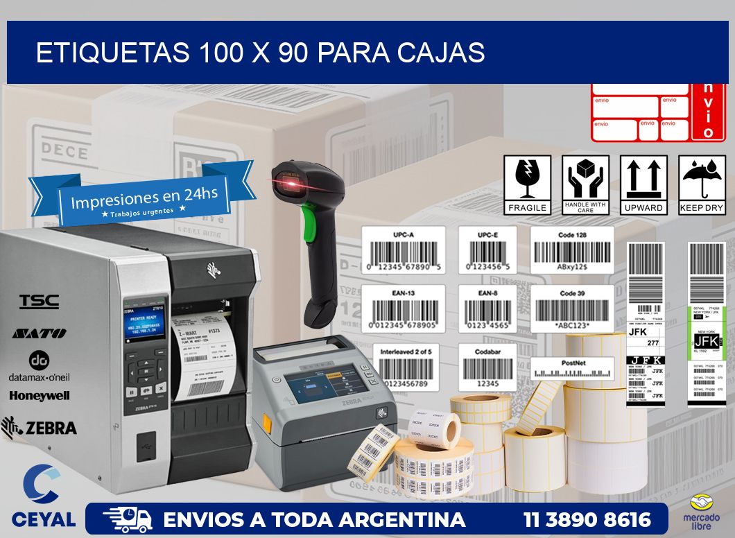 ETIQUETAS 100 x 90 PARA CAJAS